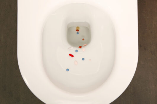 Medicine improperly disposed of in a toilet